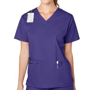 WonderWink Grape Purple V-Neck Medical Scrub Top Size 3XL NWOT #6503